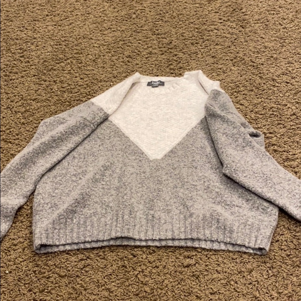 Grey and white sweater